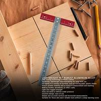 T-Ruler Precision Marking Aluminum Alloy Woodworking Scribe Marking Gauge Crossed-out Hole Scribing Ruler Measuring Tool