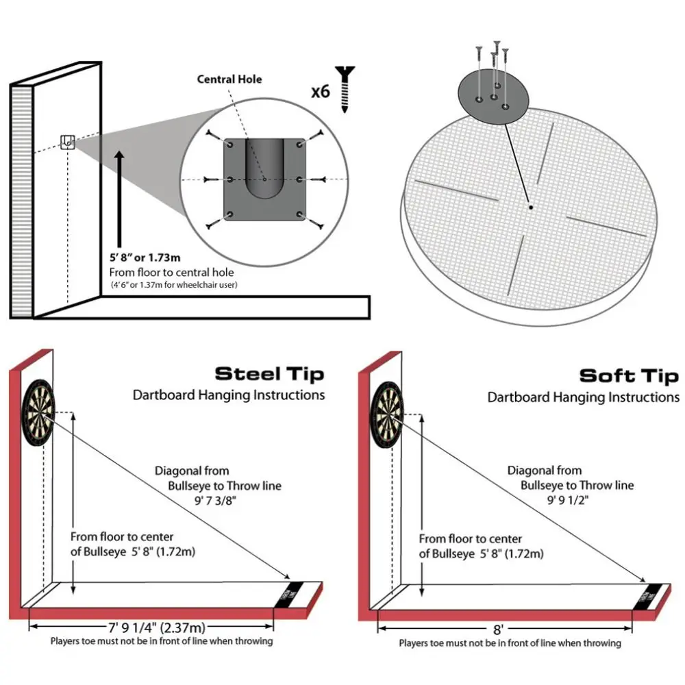 Professional Dartboard Mounting Bracket Kit Quick Install Wall Hanging Dart Board Wall Mount Bracket Universal Convenient