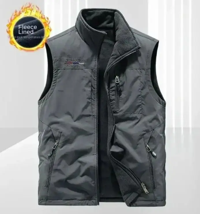 

Мужской повседневный жилет с подогревом на открытом воздухе, теплый жилет, теплое модное зимнее пальто больших размеров для пеших прогулок, роскошная мужская одежда
