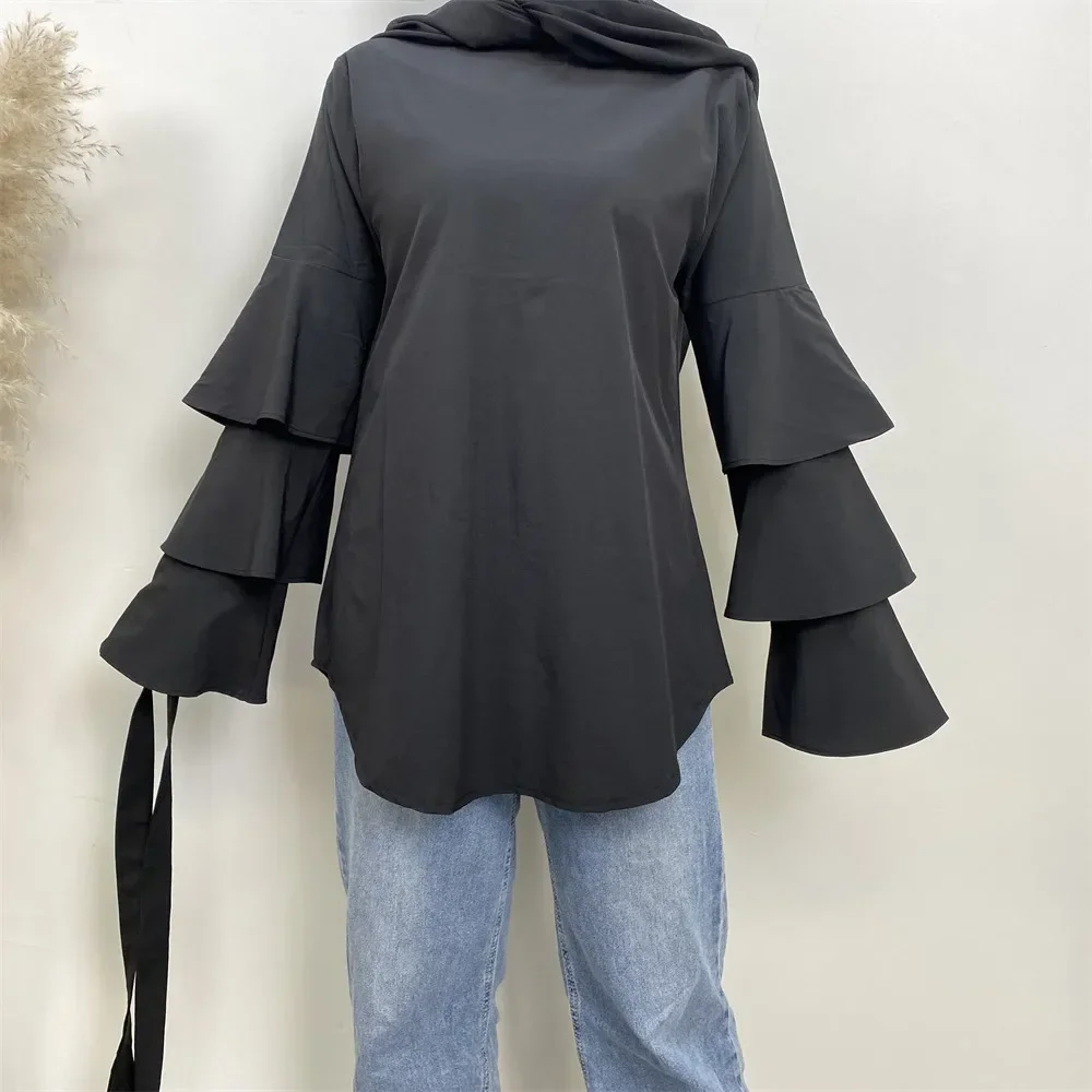 Sólido dubai abaya turquia islam muçulmano vestido feminino robes plus size vestido superior para mulher caftan marocain musulmane longue kaftan