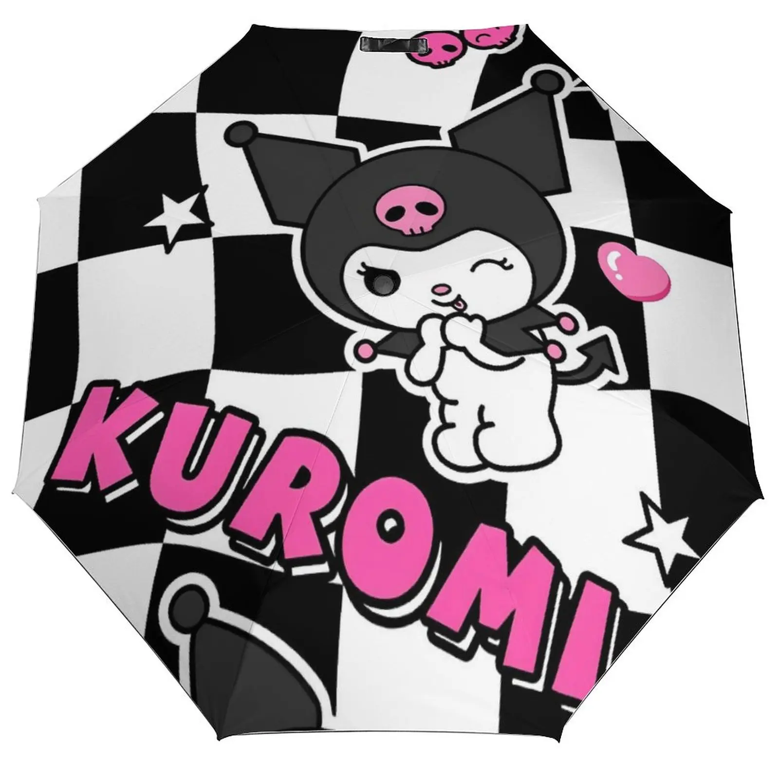 

Сильный зонт Kawaii Kuromi, японский анти-УФ-зонт для женщин и мужчин, японский милый мультяшный трехкратный автоматический солнцезащитный козырек, зонты для туров