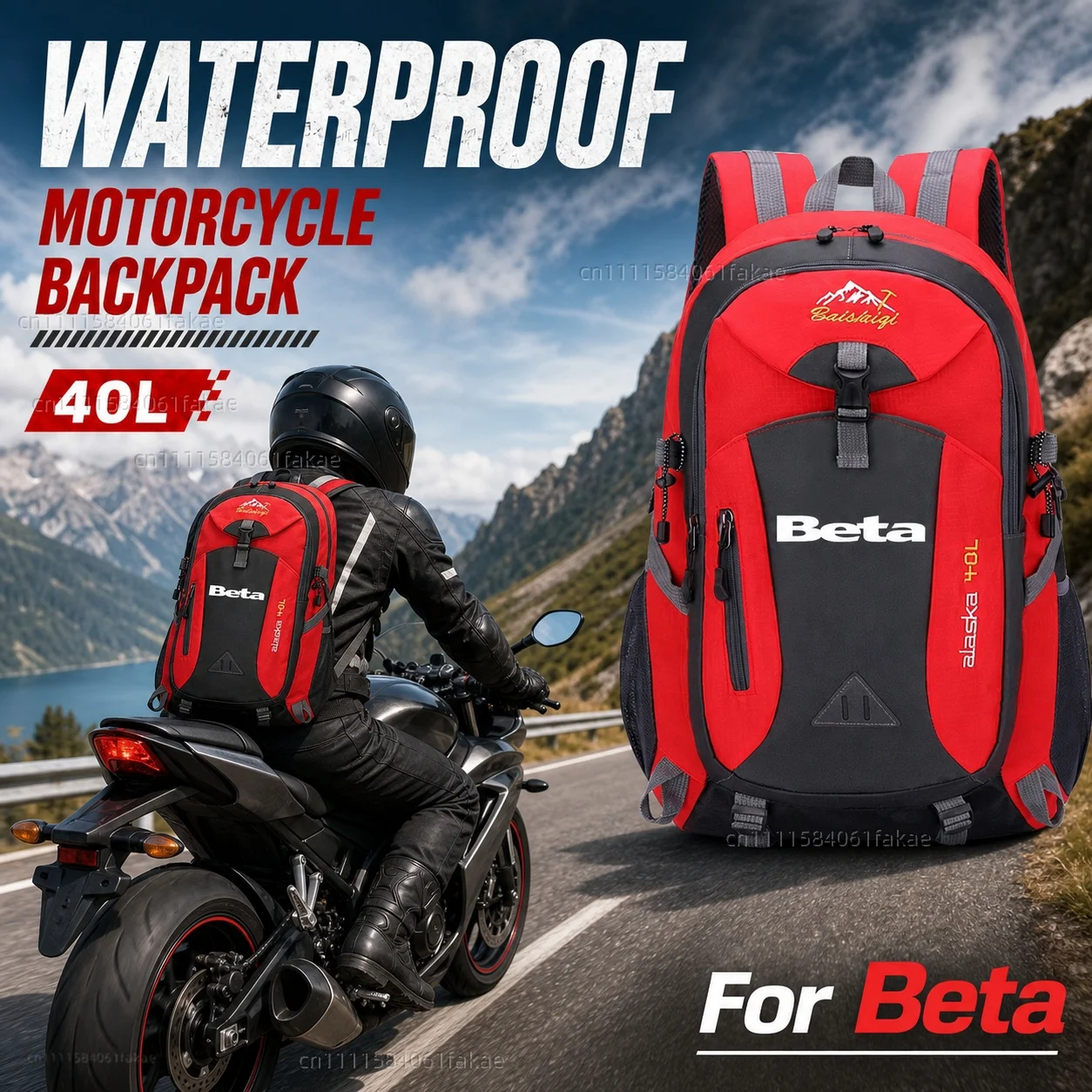 

For Beta Evo 250 300 80 Junior Senior RR 125 200 350 390 430 450 480 2T SM 4T LC 50 Motorcycle Backpack 40L Waterproof Travel