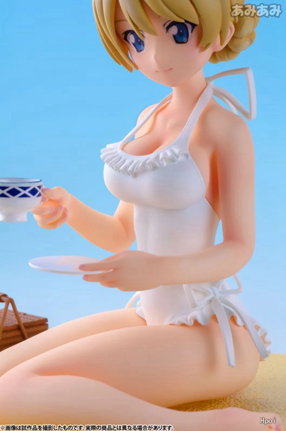 9CM Anime Mädchen und Panzer Darjeeling Figur Strand Queens 1/10 Badeanzug Szene Modell Spielzeug Puppe Action Figure PVC Geschenk