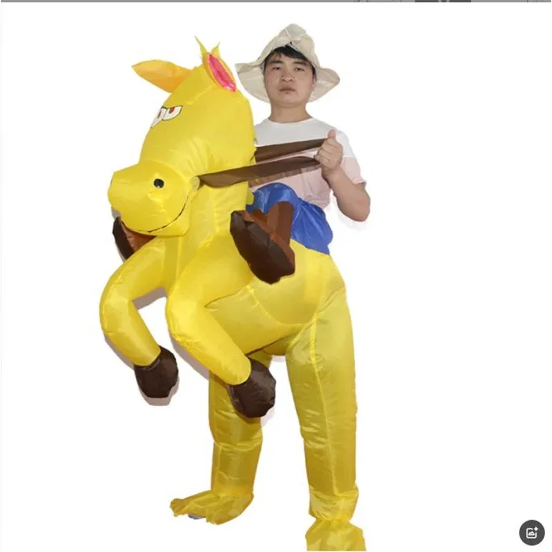 ركوب الخيل نفخ زي عرض الهالوين زي مضحك الحيوان ركوب المشي الجاز الحصان نفخ زي #3