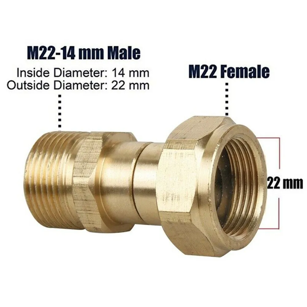 M22 14mm Thread Pressure Washer Swivel Joint Kink Free Connector Hose Fitting Water Gun Hydraulic Couplers Garden Tools