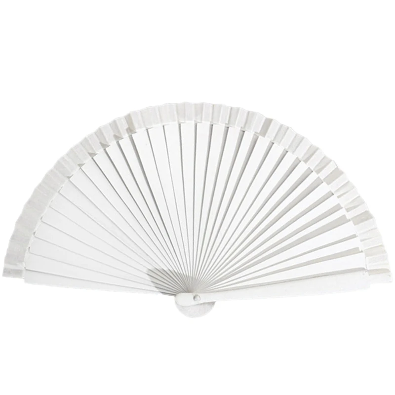 Elegant Fan Fashionable Classical Vintage Wooden Hand Fan Spanish Solid Color Folding Fan for Weddings and Dance Parties