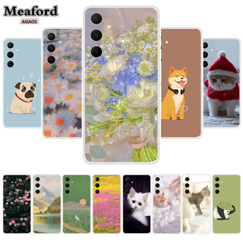 For Samsung Galaxy Samsung  A14 A34 A24 A54 Phone Case Cool Soft Silicone Cover For Samsung Galaxy A 14 24 34 54 Rose Case Capa