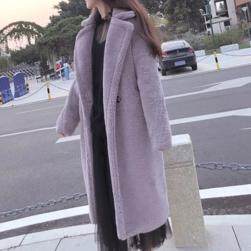 Long Teddy Bear Jacket Coat Women\'s Winter 2022 Thickened Warm Oversized Chunky Jacket Coat Women\'s Faux Lamb Fleece Fur Coat