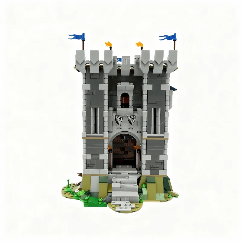 1178pcs MOC Hilltop Castle Alternate Build Medieval Creator 3 1 Model Building Blocks Toys Architecture Christmas Gift Brick