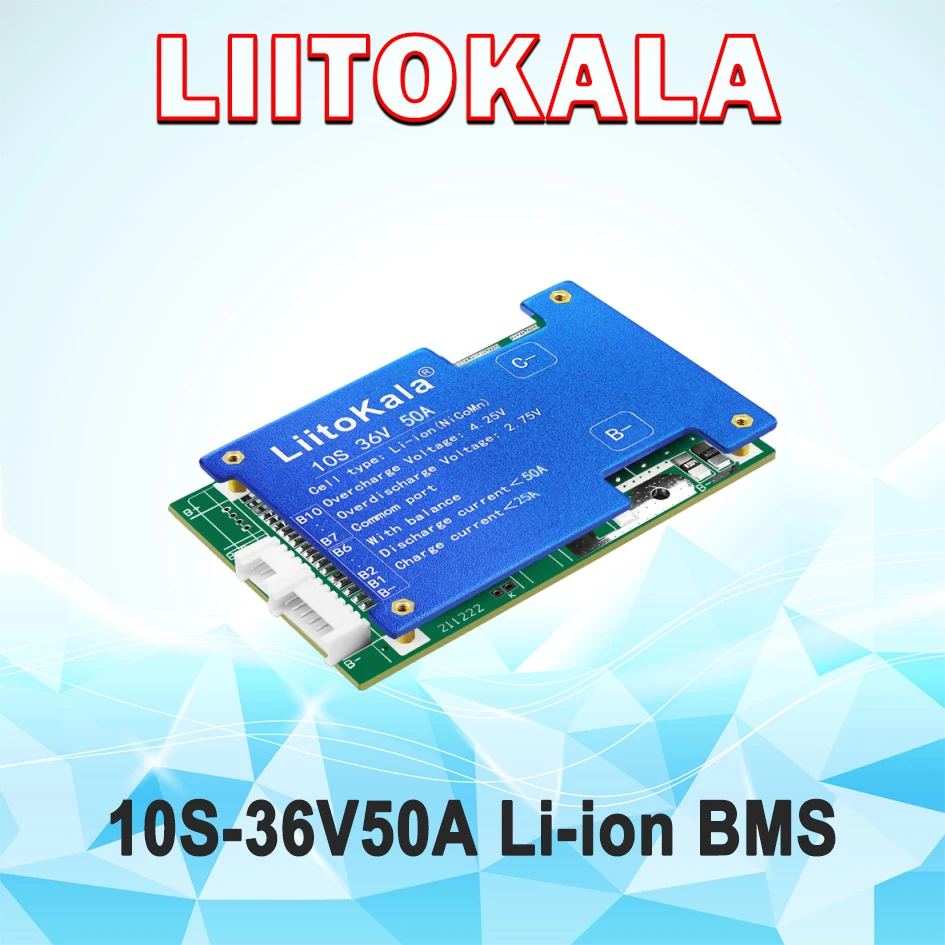 LiitoKala 10S-36V50A-BMS 10 Series 36V Li-ion Battery Protection Plate
