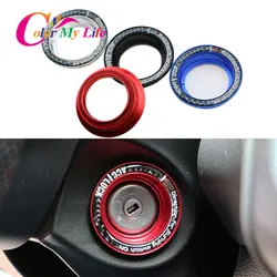 Aluminum Alloy Ignition Key Hole Circle Ring Trim Stickers for Ford Kuga Escape Mondeo Focus MK2 MK3 2005 - 2014 Car Accessories