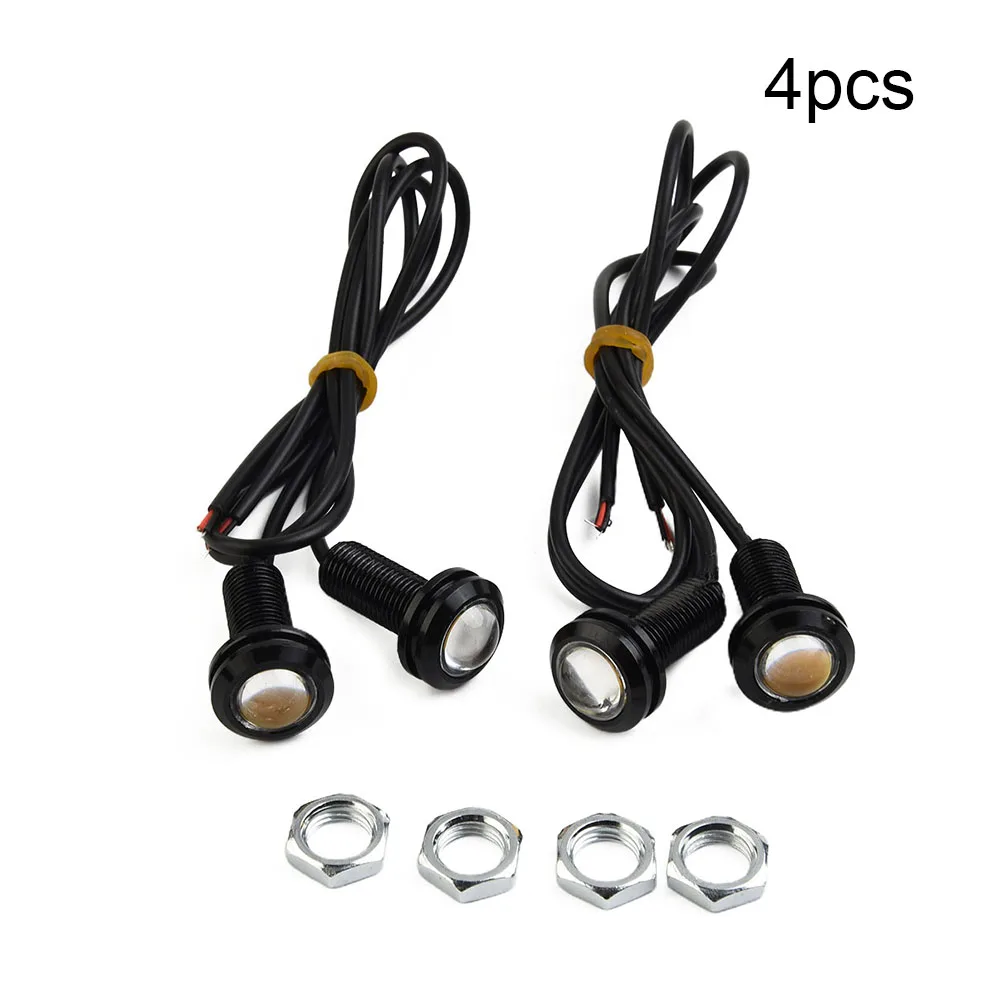 4Pcs Car LED Grille Lights Bumper Grill Hood Amber Fog Lamp Daytime Driving Bulbs Auto Waterproof Signal Lamps