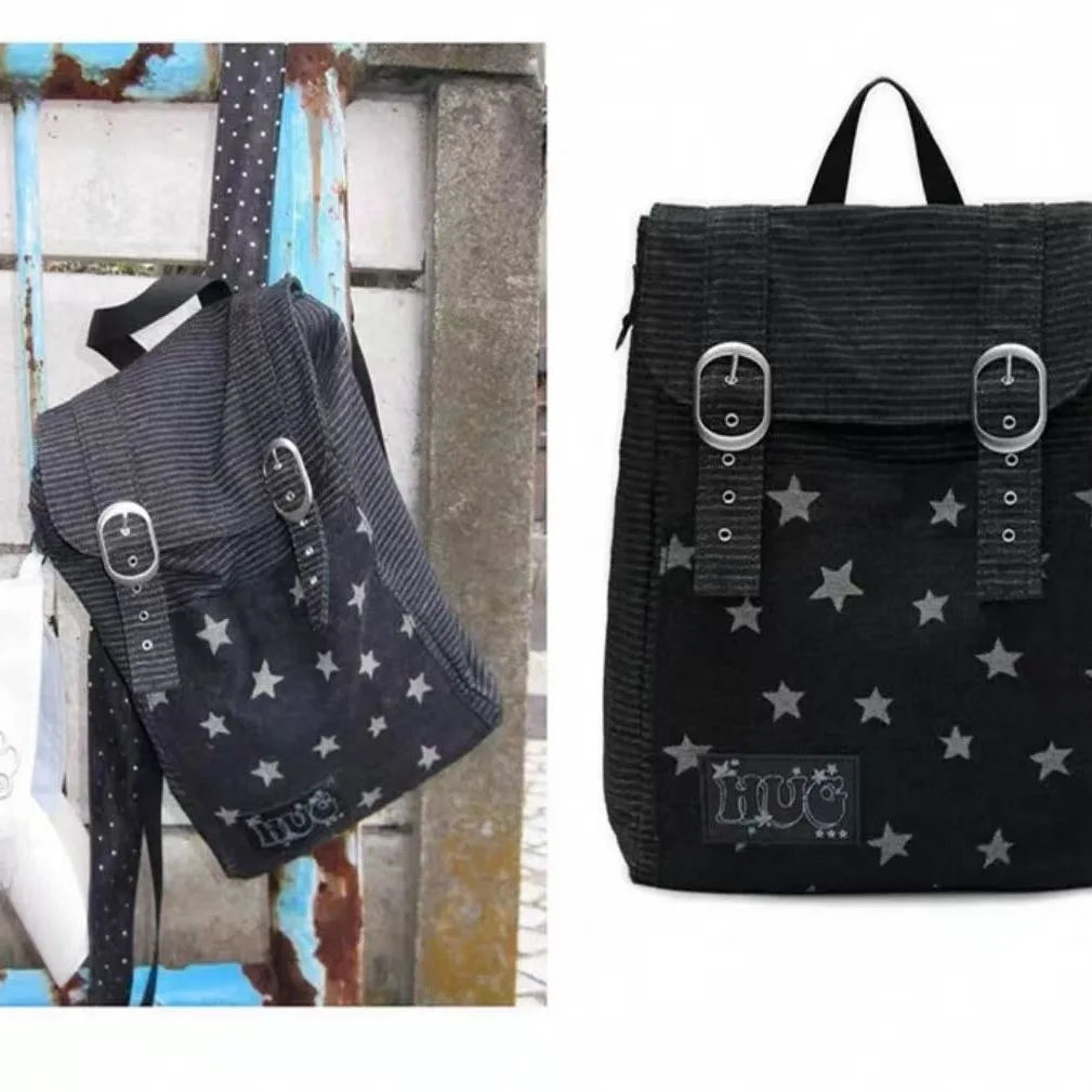 

Korean Vintage Y2k Aesthetic Star Denim Bags Grunge Casual Striped Women Students Backpacks High-capacity Streetwear Schoolbags
