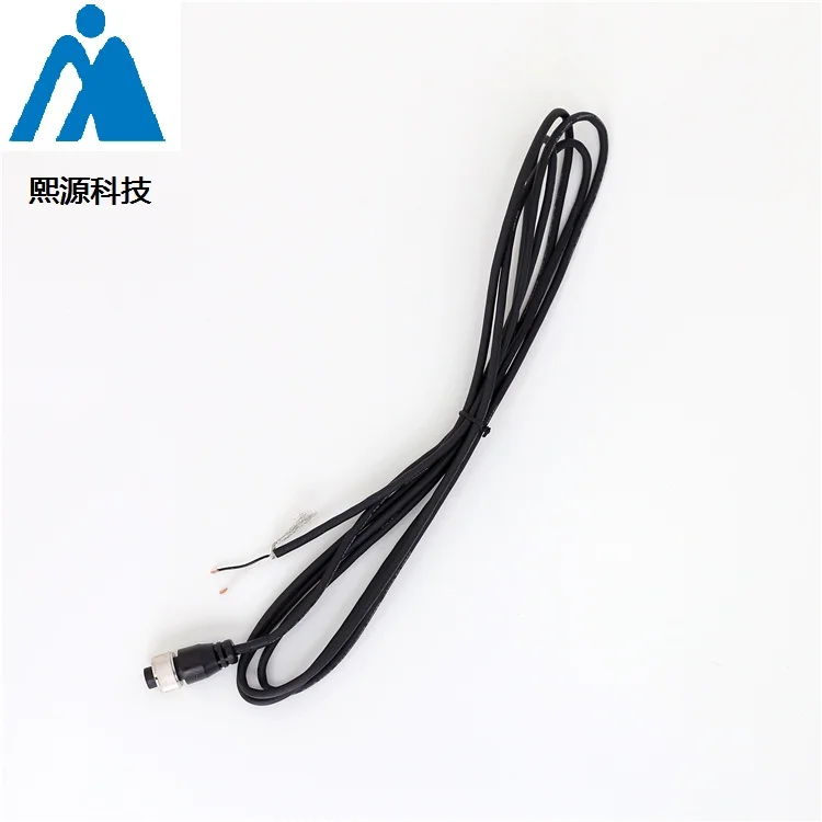 Three Meters of 2-core Electric Power Sensor Connector Shielded Cables with One Empty End and an MIL-C-5015 Two-core Socket