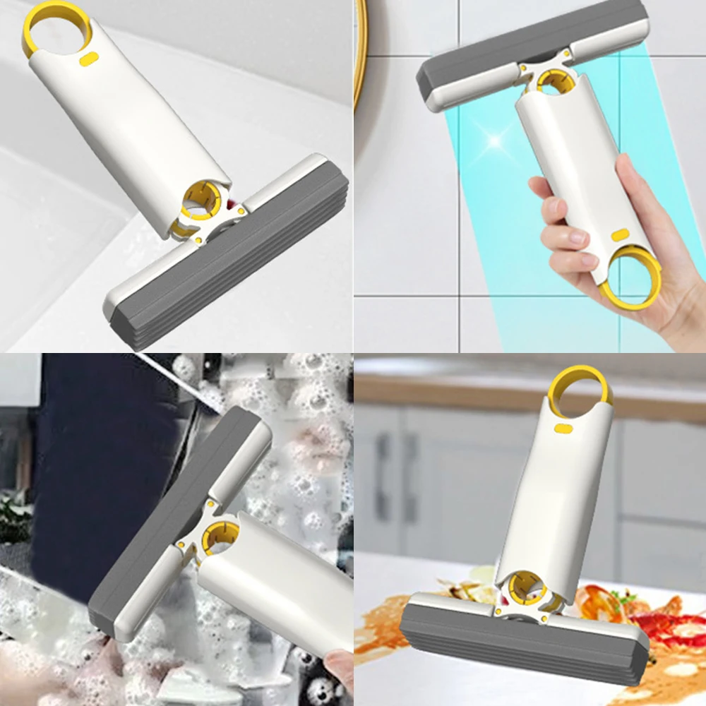 Mini Sponge Mop Portable Floor Cleaning Mop Brooms Suitable For Kitchen Bathroom Tabletop Glass Cleaner Household Cleaning Tools