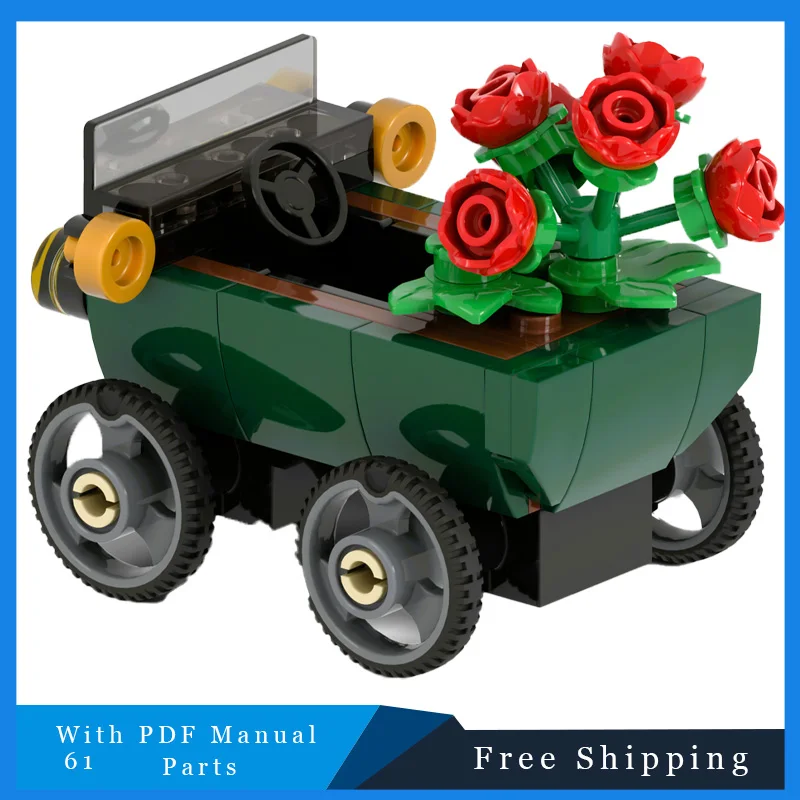 

61 PCS MOC Speed Green Soap Box Car Technology Brick Model DIY Assemble Building Block Creative Display Toy For Adults Kids Gift