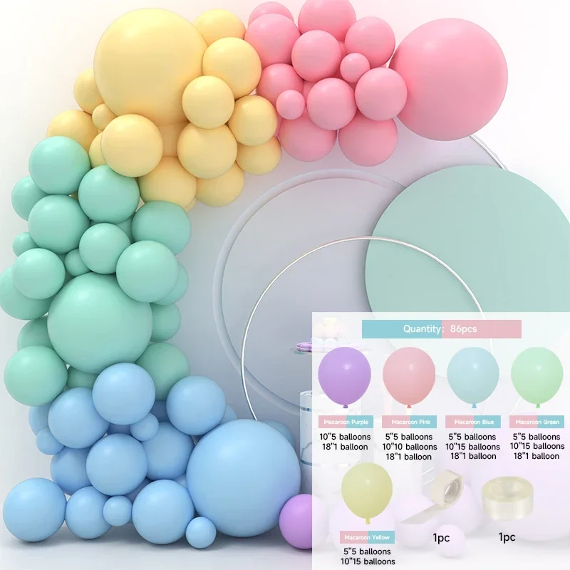 Buntes Regenbogen-Ballon-Girlanden-Set, mehrfarbige Latex-Ballons, Dekoration für Hochzeit, Geburtstag, Brautparty, Gastgeschenke, Party – Detail 6