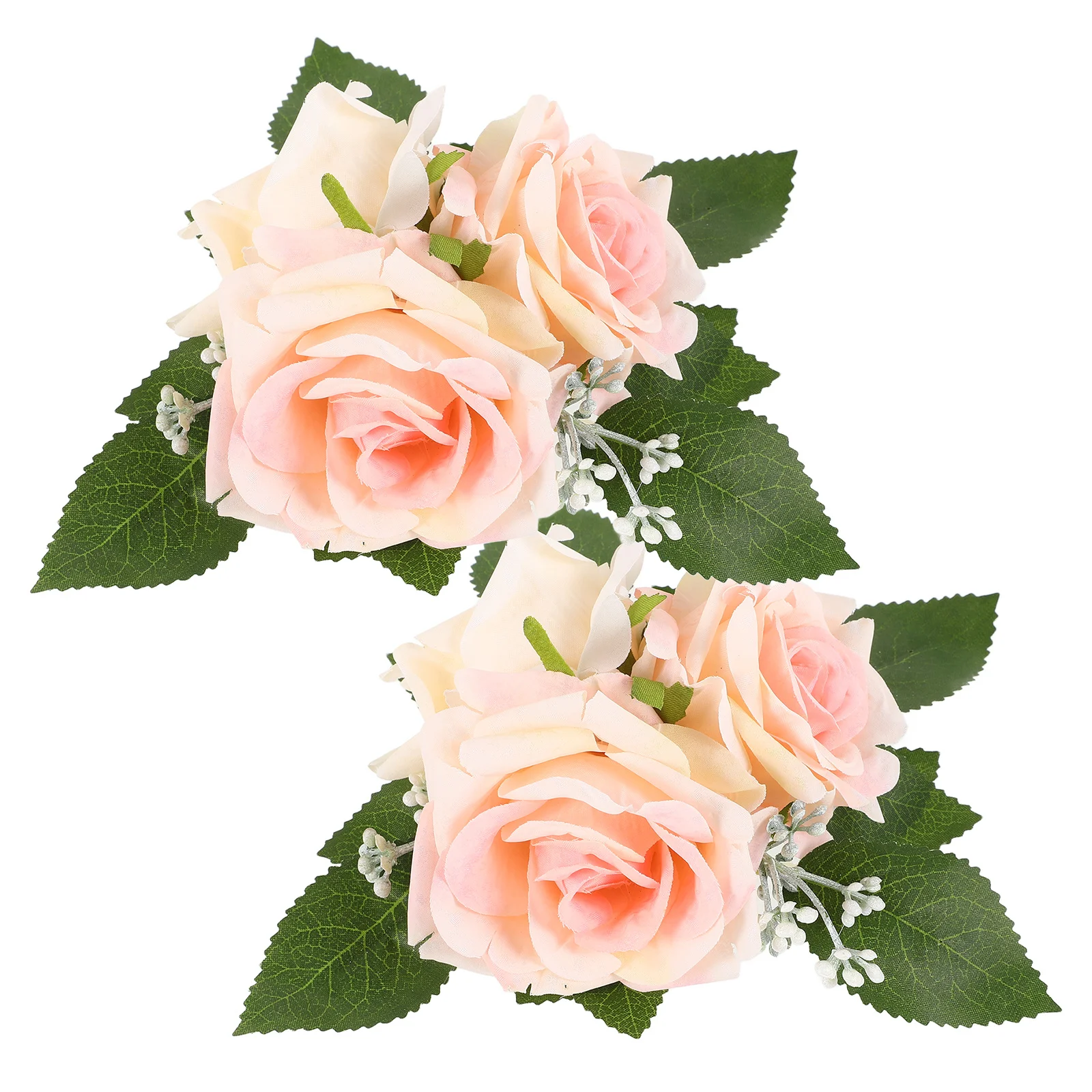 

2Pcs Simulated Flower Decor Artificial Roses Heads Wedding Reception Party Decoration Reusable Easy Clean Accessories