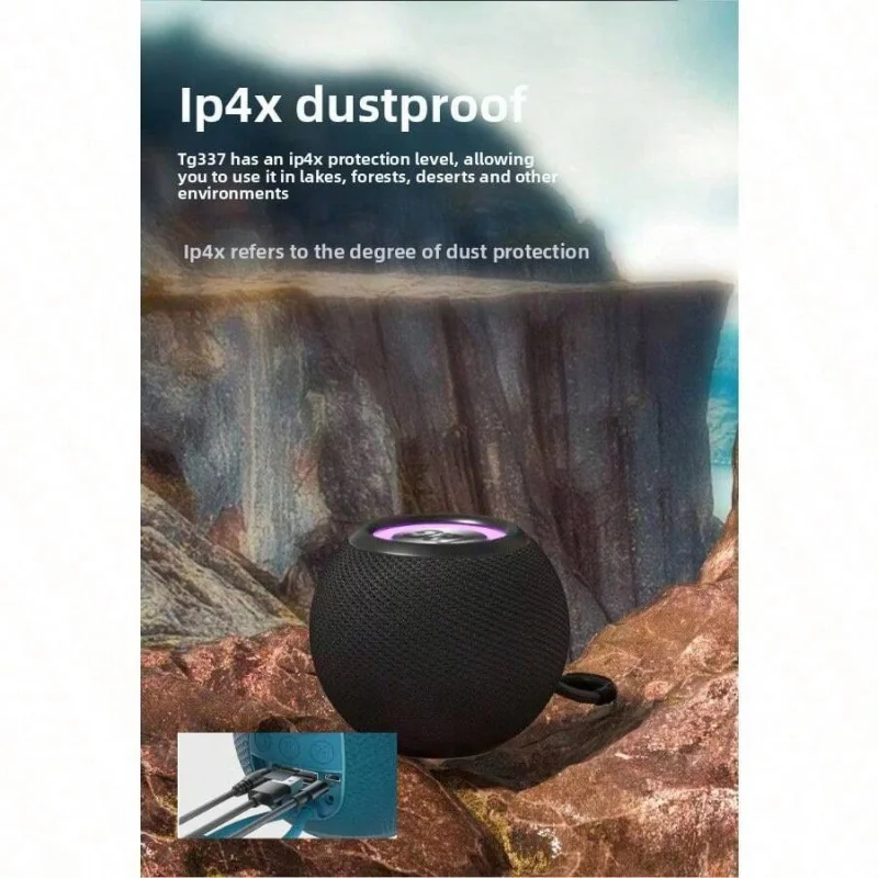 

*2025 TG-337 Wireless Bluetooth Colorful Lights, Portable Subwoofer With Card Slot, Waterproof Mini Desktop Speaker