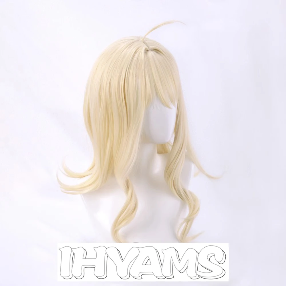 애니메이션 IDOLiSH7 츠무기 다카나시 코스프레 가발, 내열성 긴 금발 합성 머리 코스튬, 가발 모자