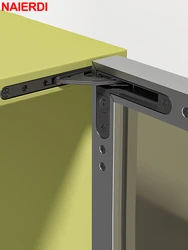 NAIERDI 2 Pack Invisible Cabinet Hinge 25KG Soft Closing Concealed Hinges Adjustable Aluminum Frame Door Hinge Wooden Hardware