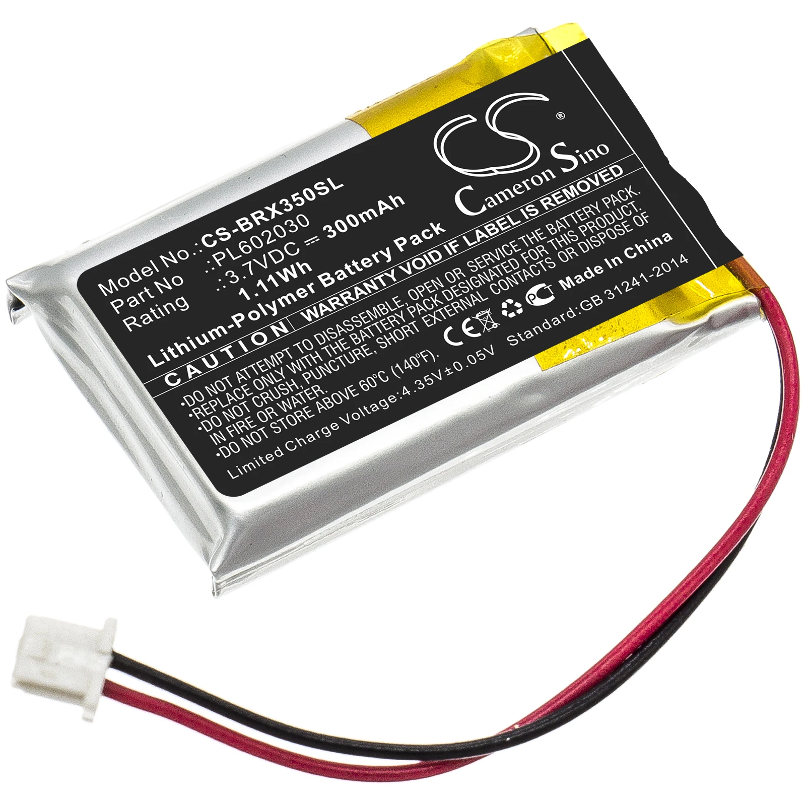 

Li-Polymer Wireless Headset Battery for BlueParrott, 3.7V, 300mAh , Compatible Models: VXI B350-XT