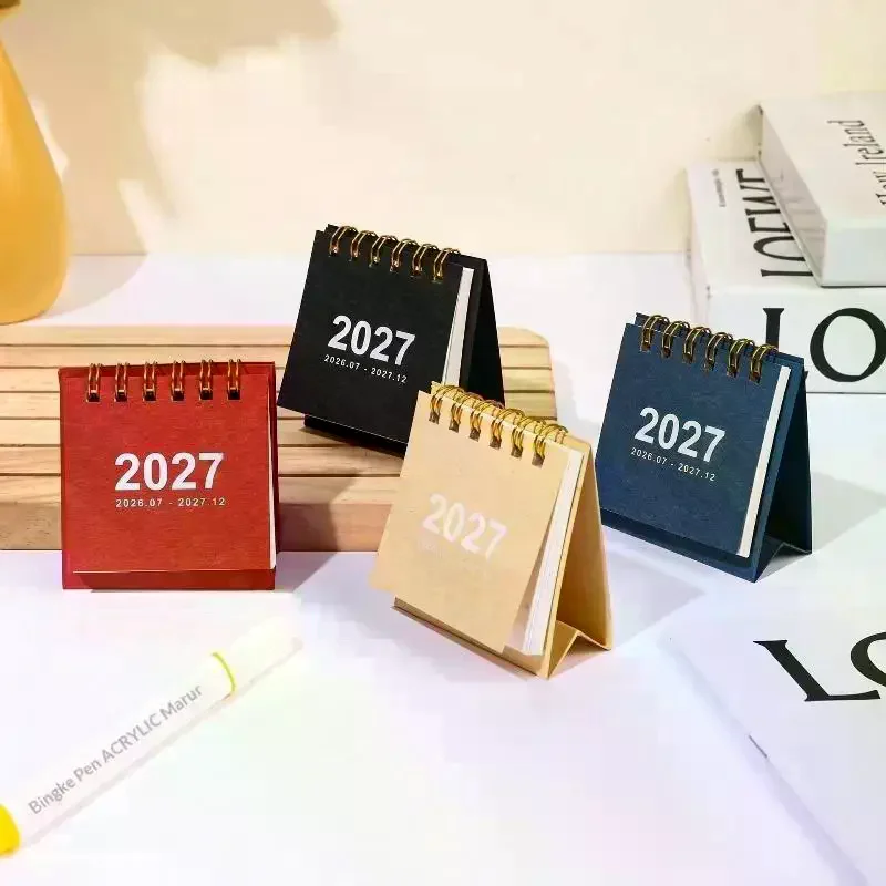Mini Portable 2027 Desk Calendar 1Pc Simple Pocket Table Planner for Home Office Freelancer Work Schedule Track