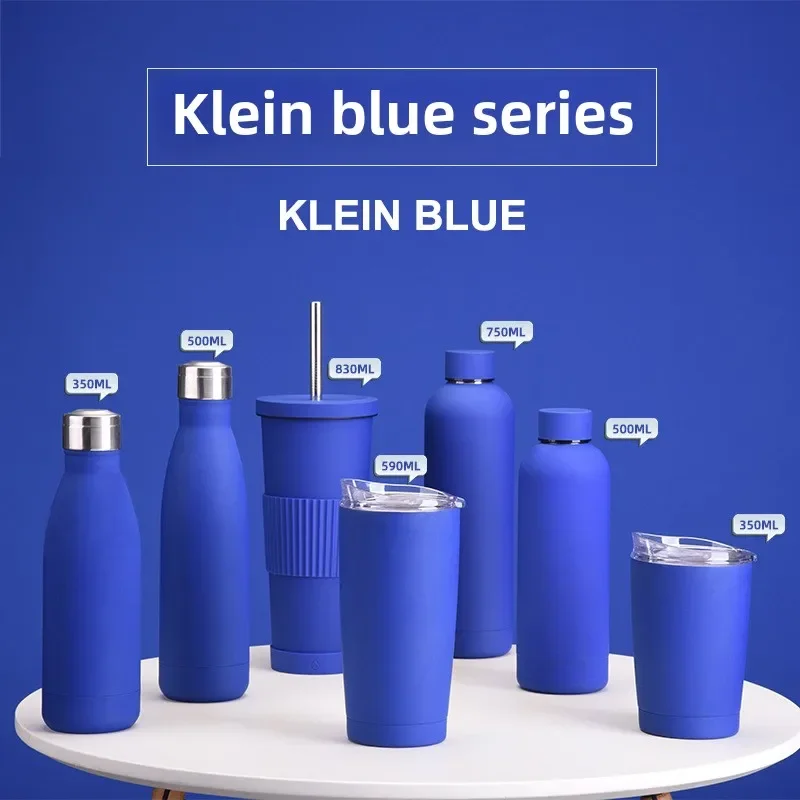 Klein Blue Series Stainless Steel Water Cup Fashion Orange Milk Tea Coffee Cup Simple Outdoor Sports Water Cups