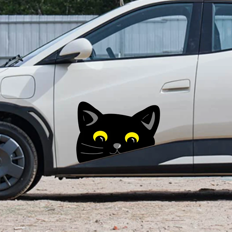 

1 pair of cat peeping car stickers creative personality body stickers waterproof sunscreen decorative stickers Accessories