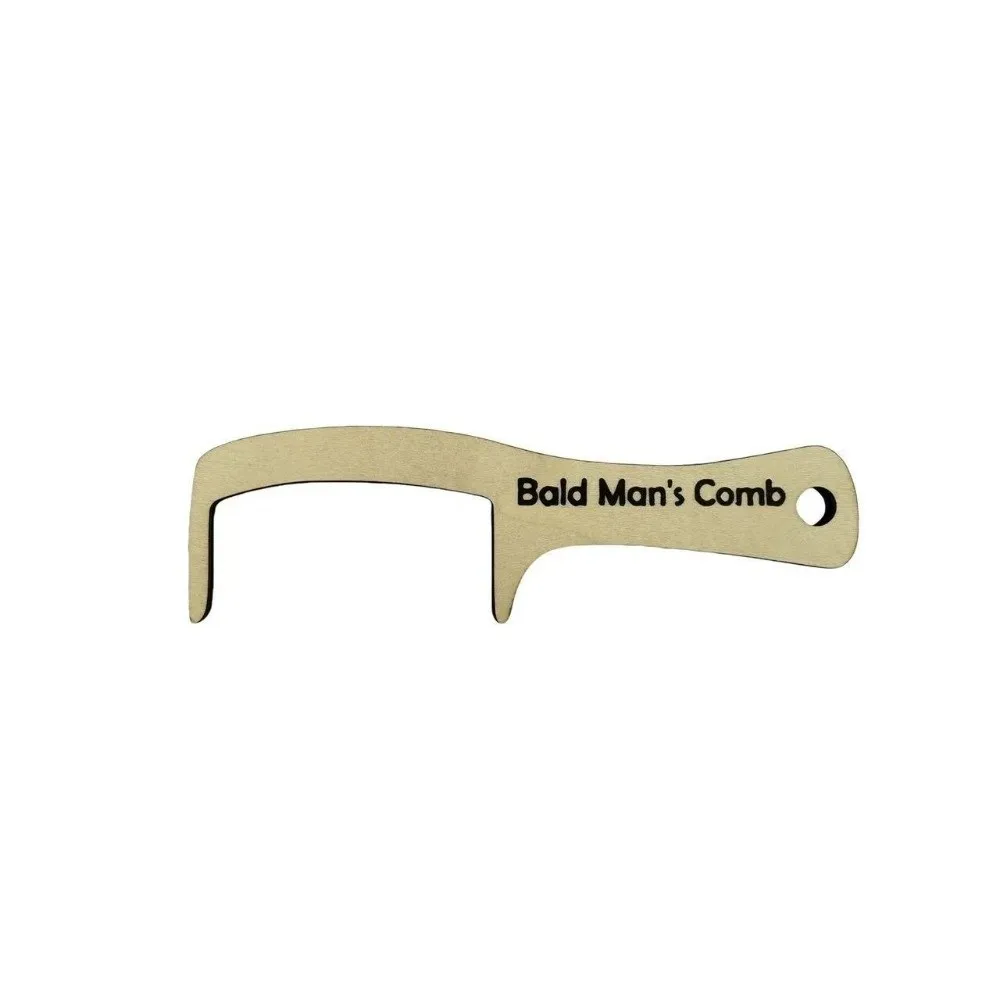 Adult Gift Wooden Comb Bald Man Comb Novelty Design Funny Shape Bald Man Brush Easy-Grip Scratch-Free Hair Buffer Hair Care