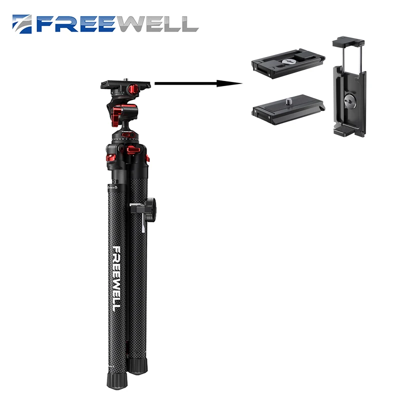 Freewell Tripod Arca-Swiss Quick Release Plate with Smartphone Holder Compatible Photography Accessories
