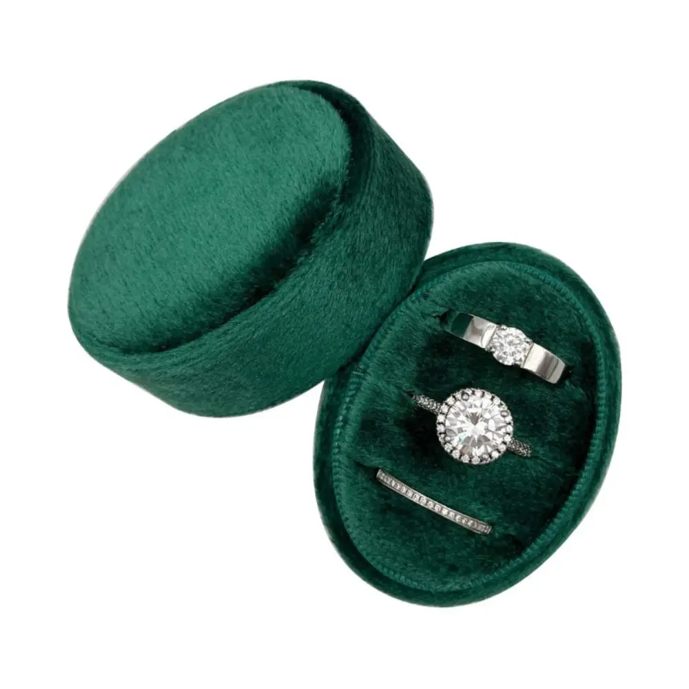 

Бархатная шкатулка для колец на 2/3 места, овальная, винтажный стиль, ручная работа, для трех колец, для предложения руки и сердца