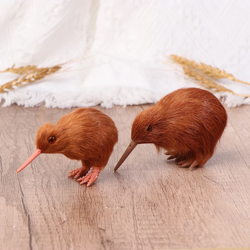 Cute Simulation Kiwi Bird Figurine Wingless Bird Mini Animal Model Car Ornament Micro Landscape Ornament Home Desktop Crafts