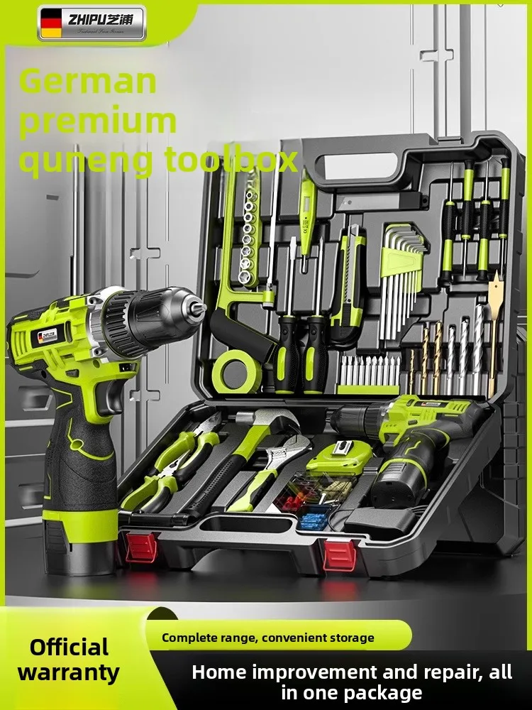 Multi Purpose Cordless Drill and Hand Tool Combo Kit with 20 93 or 101 Piece Options Household Repair Set in Molded Storage