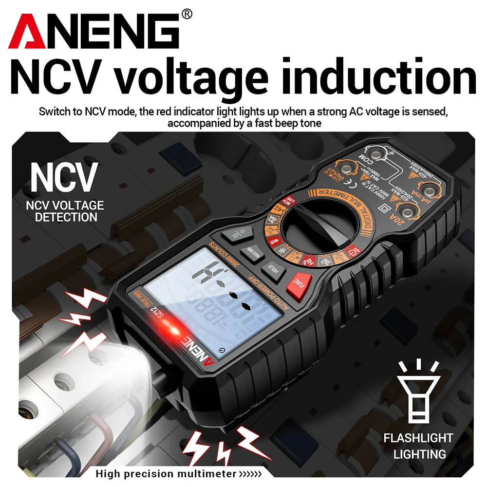 All in One Digital Multimeter 20000 Counts AC/DC Voltage Current Capacitance Tester for Professional Car Automotive Repair