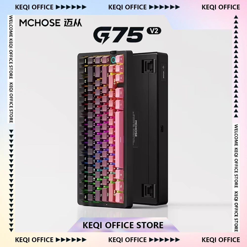 

MCHOSE G75 V2 Mechanical Keyboard Tri-Mode Wireless RGB Backlit Hot Swappable Gaming Keyboard Customized PC Accessory Gifts