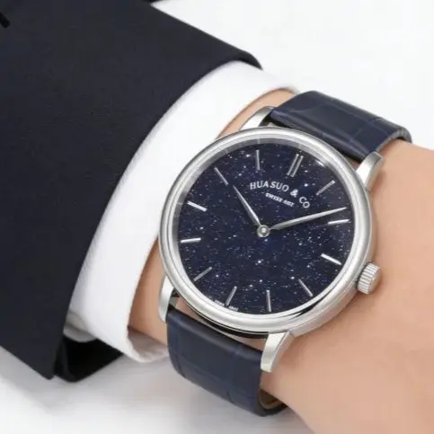 

Customized SW300 Fine Grinding Movement Pointer Watch Sapphire Ultra-thin Starry Sky 39 Watch Diameter Transparent Waterproof
