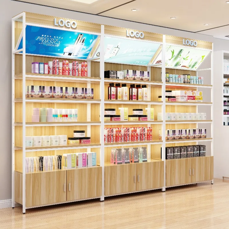 Cosmetics Shelf Skin Care Products Display Cabinet Beauty Salon Product Display Cabinet Back Cabinet Maternal and Infant Store C