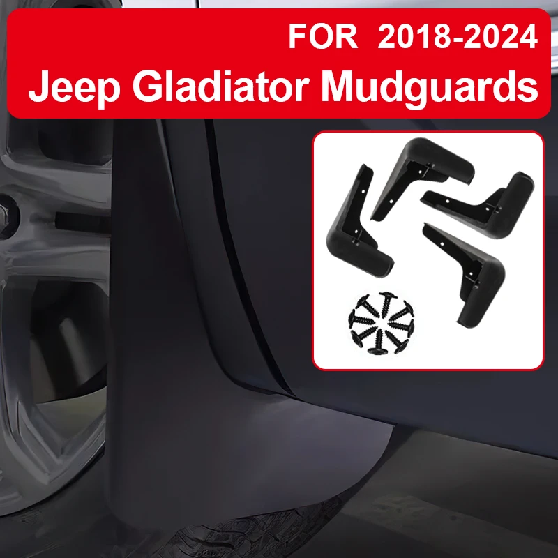 Soft Mud For Jeep Gladiator 2018-2024 Accessories TPE Mudguards Original Design Fender Anti-Snow Anti-Sand Guard Protector