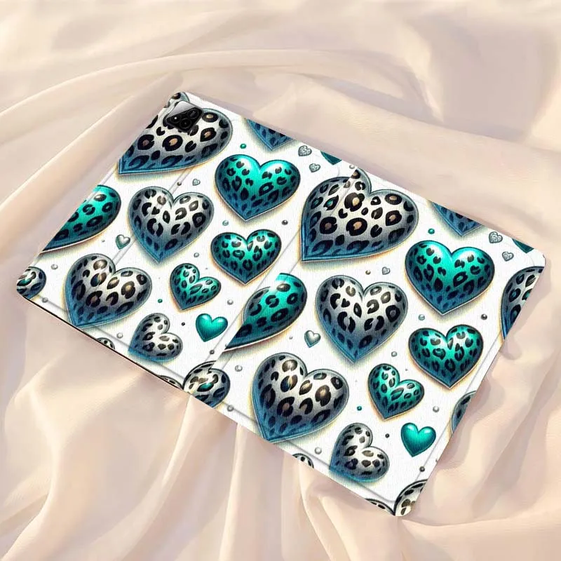 

Cartoon Leopard Heart Pattern Tablet Case For Xiaomi Redmi Mi Pad 4 5 6 7 8 K SE Mini Pro Plus Max 10.1 11.2 inch