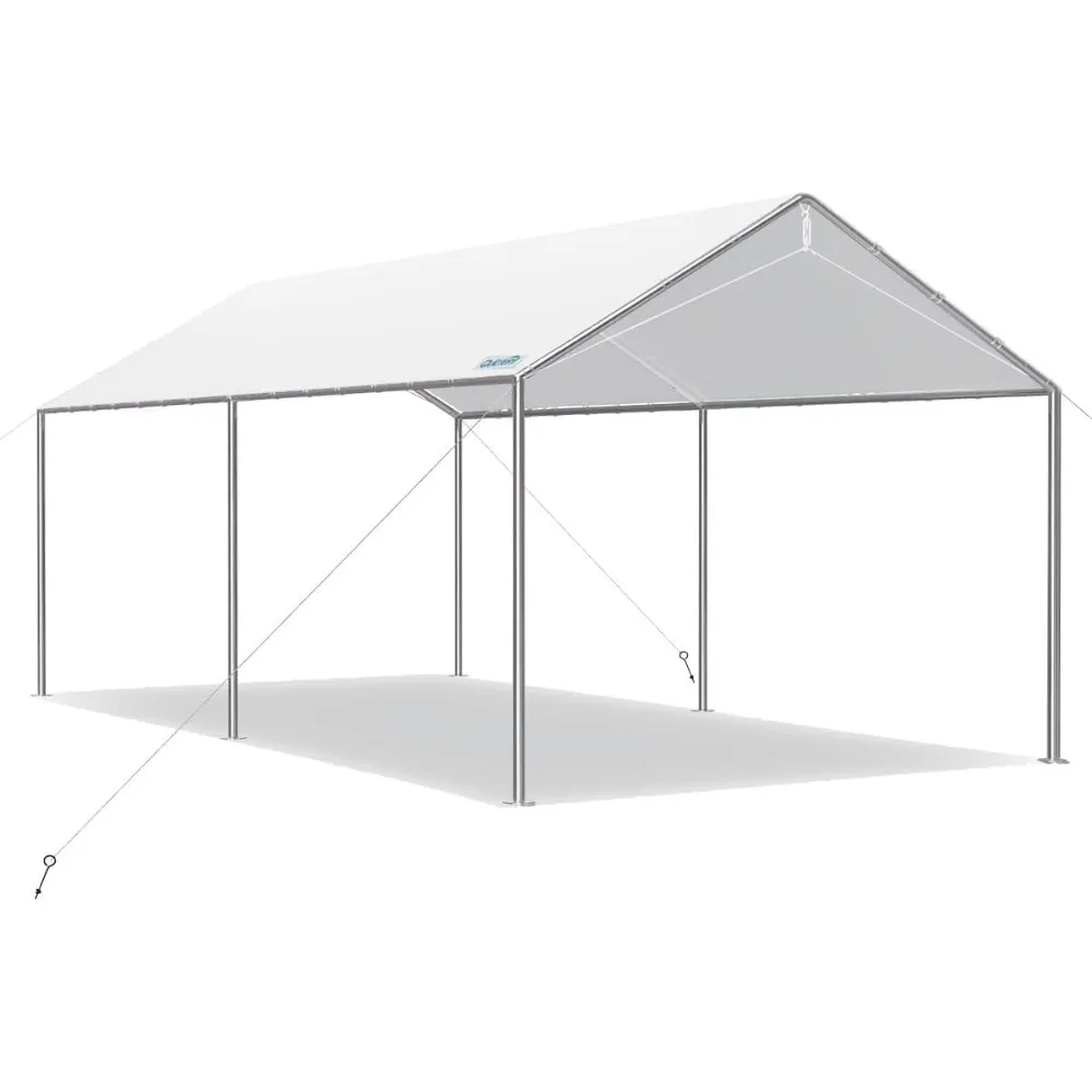 

10x15 ft Heavy Duty Car Canopy Galvanized Frame Carport Outdoor Party Tent Boat Shelter with 3 Reinforced Steel, Customized