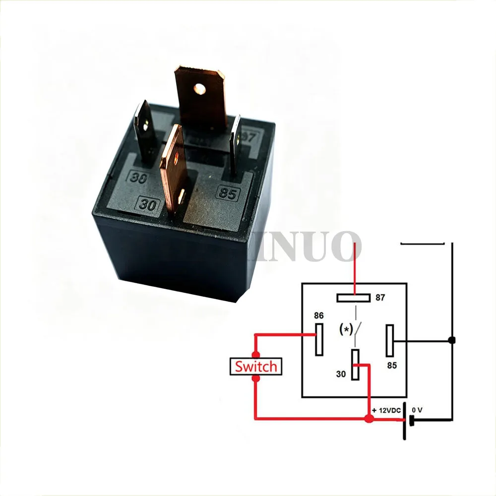 80A relaay Plug-in Relay Heavy Duty Car Automotive DC 12V 80A Relay Switch 4Pin SPST Copper 9.5mm Terminal Kit 4-1393306-6
