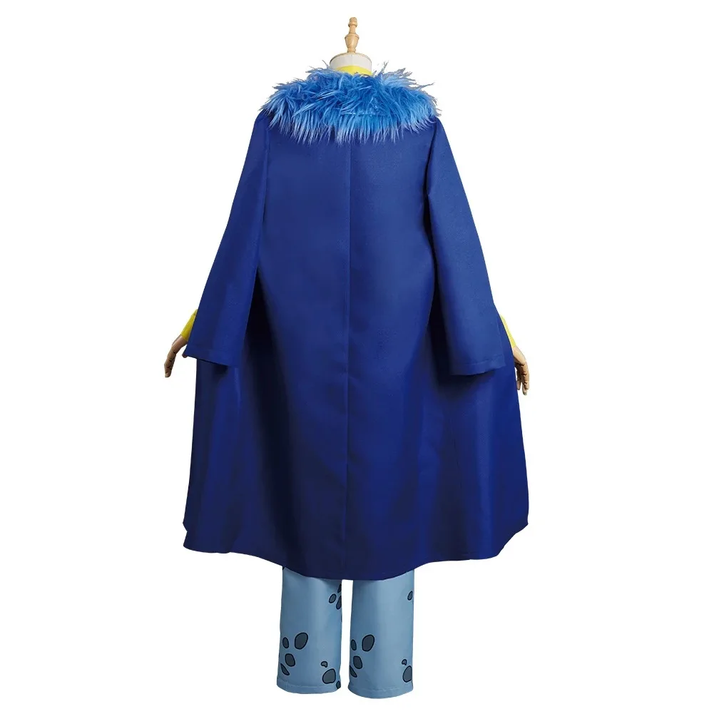 Hot Anime ONE Trafalgar D Water Law PIECE Coat Pants Cloak Cosplay Costume Adult Sets Halloween Carnival Performance Uniform Cap