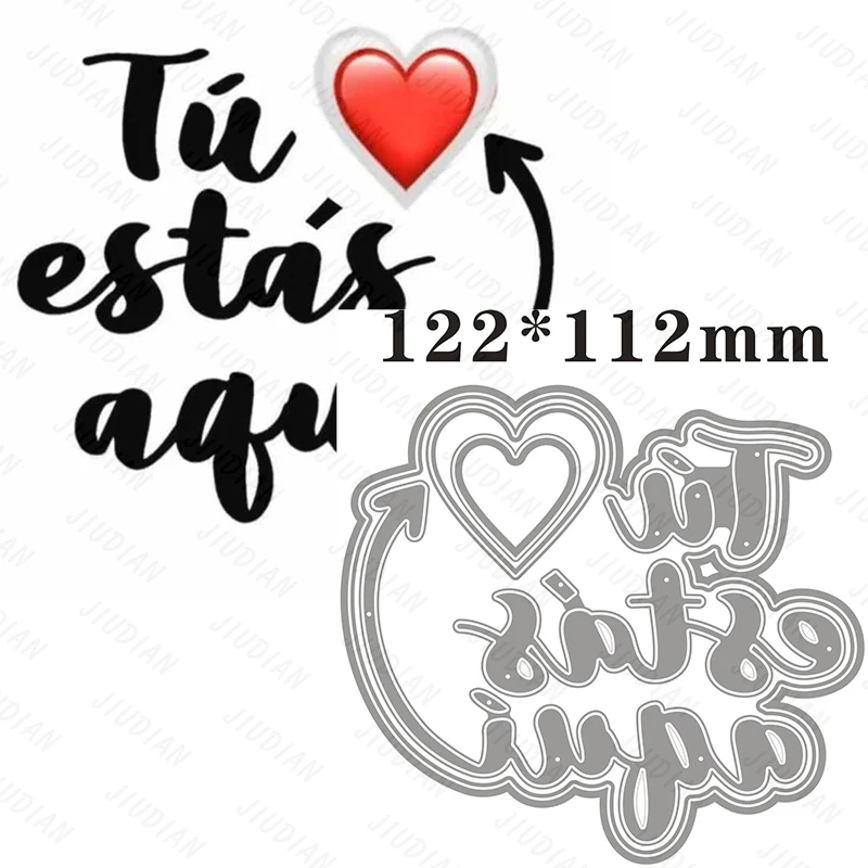 Tu Estar Aqu letra flecha para aman troquel de corte de Metal troquel de corte de Metal para manualidades de álbum de recortes DIY tarjeta de regalo de Navidad hecha a mano