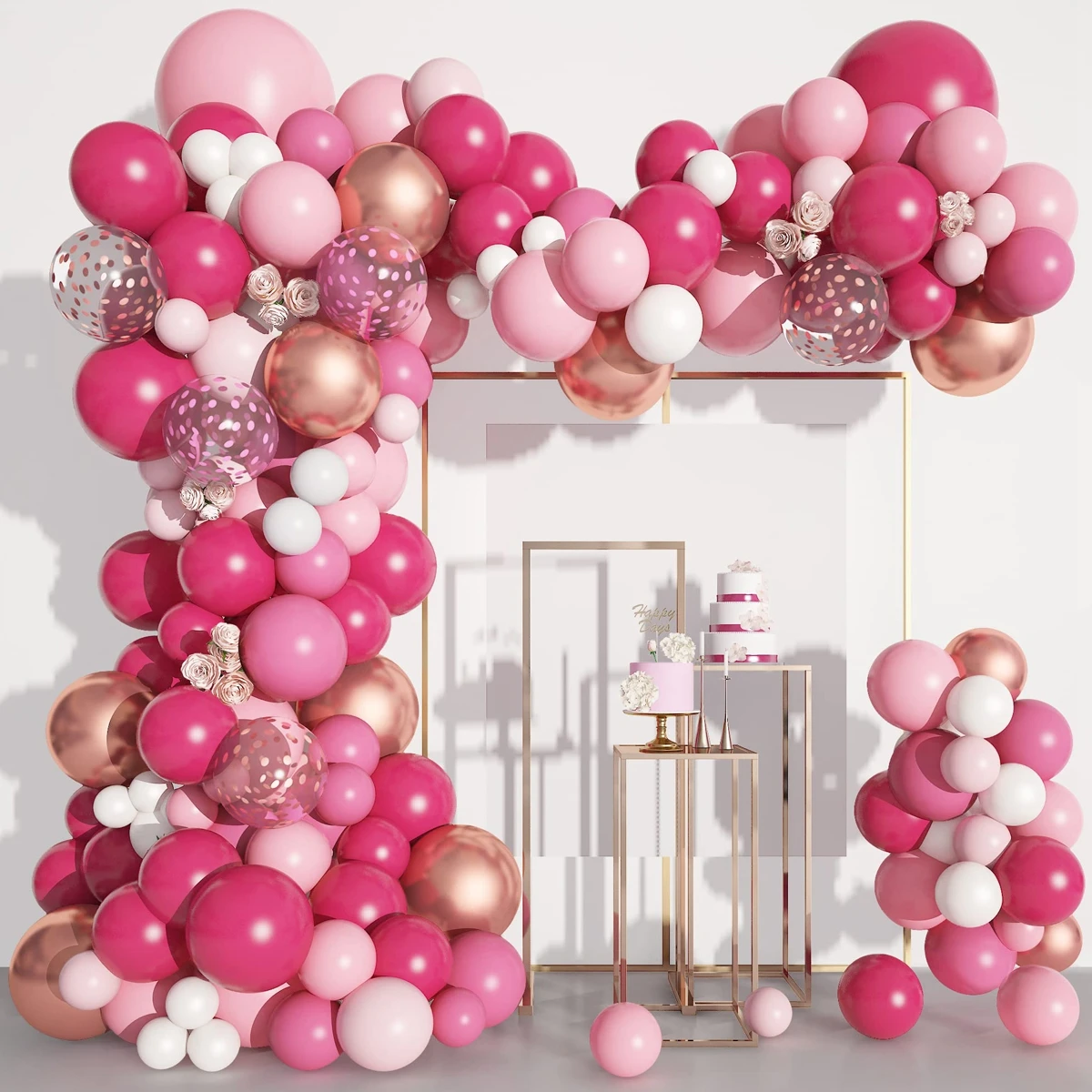 

Pink Rose Red Balloon Garland Arch Kit Wedding Baloon Birthday Party Decoration Kids Baby Shower Globos Confetti Latex Ballon