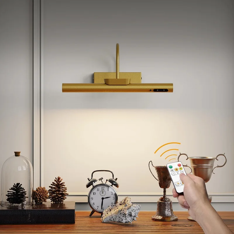 Rechargeable Battery Operated Living Room Wall Sconces Wireless Remote Control Painting Picture Light Wall Lamp Painting Picture