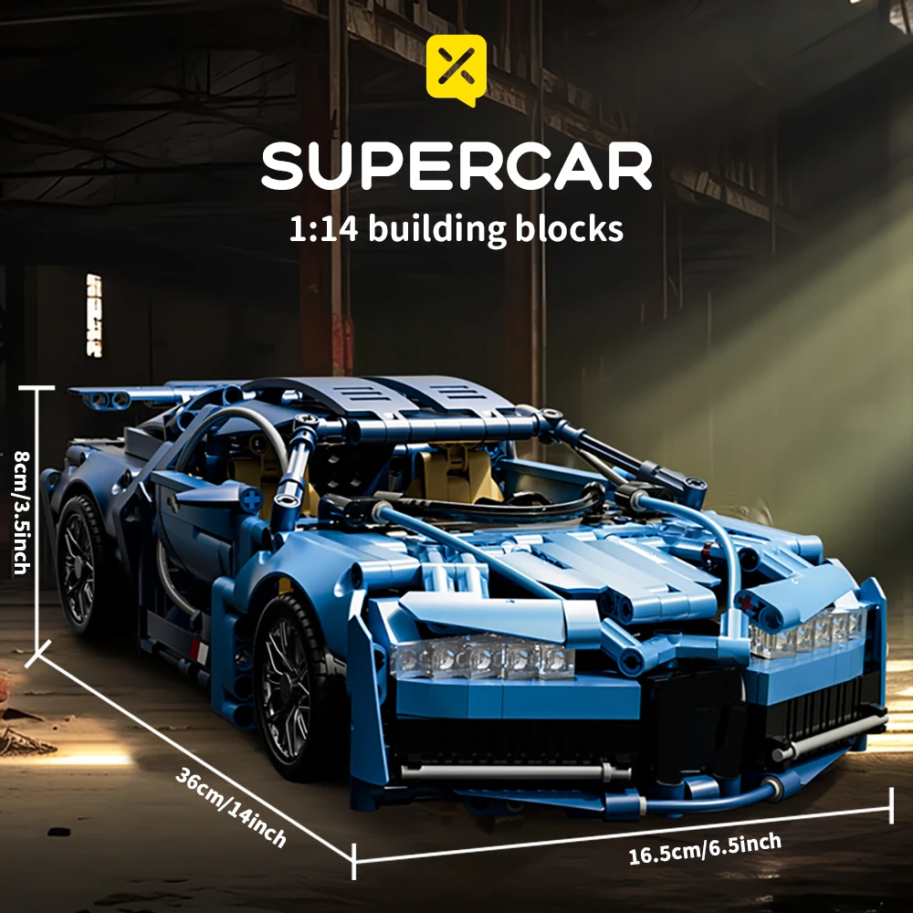 ToylinX 1:14 Supercar Building Block Toy Optional Power Group 14+ Technology Design Christmas Gift for Adults and Kids With Box