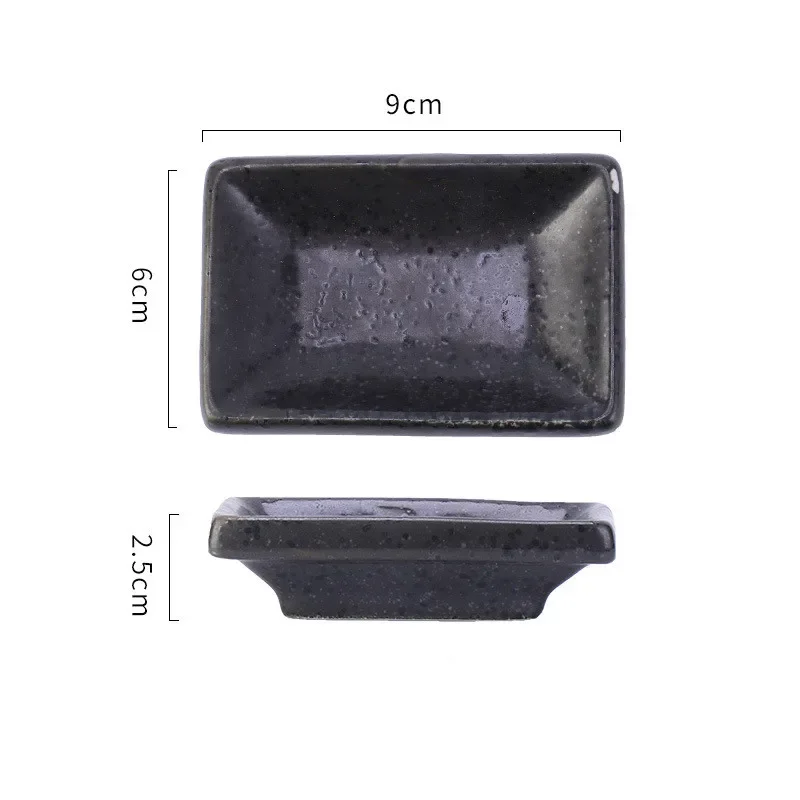 NONE 4Pcs Keramik Rechteck Kleine Sauce Gericht Japanischen Stil Aroma Sushi Senf Platte Sojasauce Kirschblüte Pfeffer Tablett Hause 7