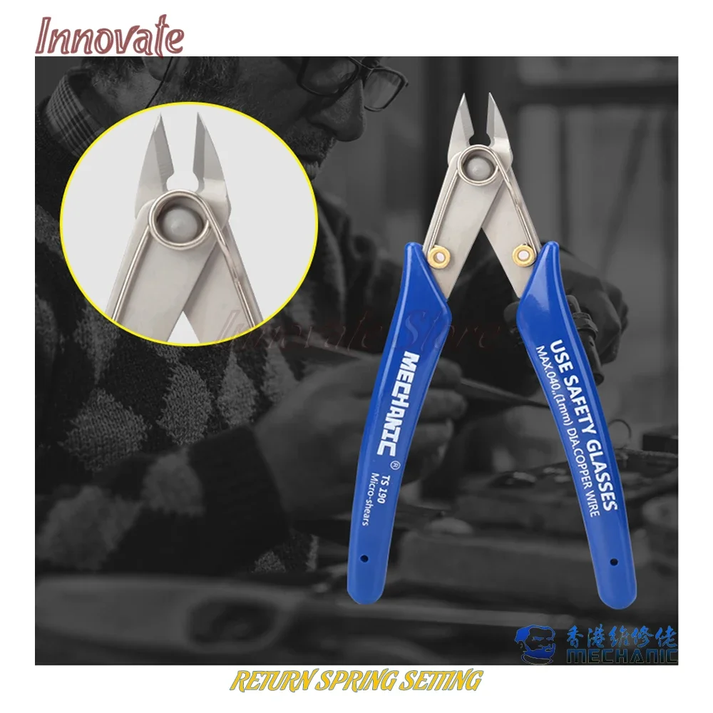 MECHANIC 5 "PRECISION diagonal pliers TS-190 industrial electrician shearing Ruyi pliers Multifunction manual repair tool