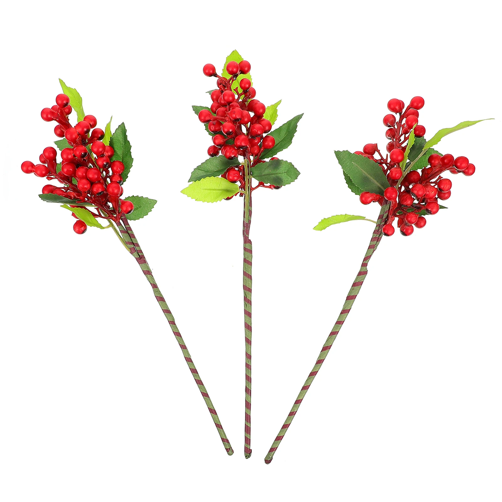 

3 Pcs Artificial Berries Bright Colored Christmas Simulation Berry Mini Red nament Decorative Adornment For Home Festivals
